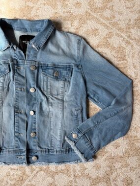Nine West Light Blue Cropped Denim Jacket